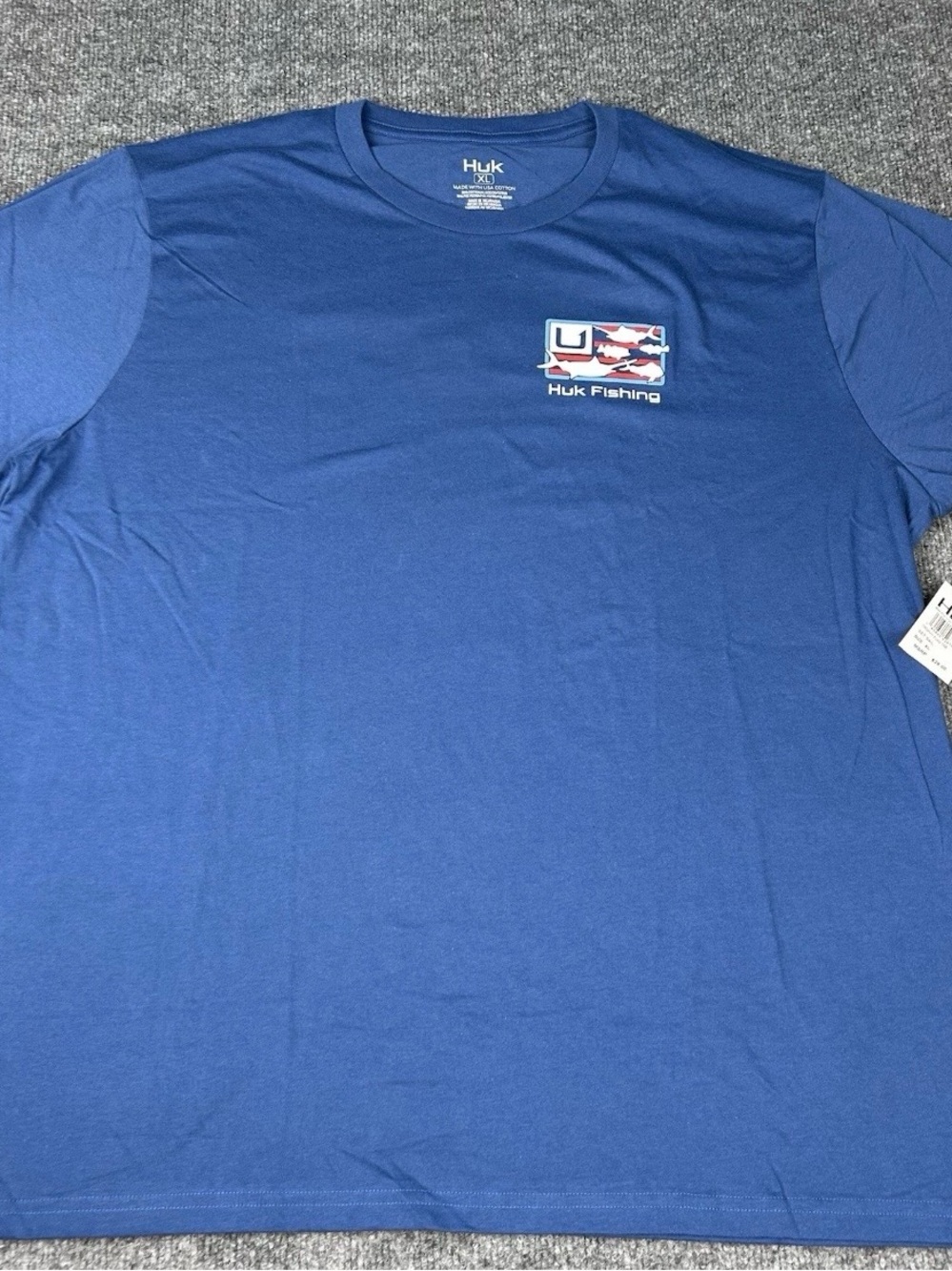 HUK Trophy Flag Tee Set Sail Mens XL Blue Fishing Flag NWT Outdoors Beach